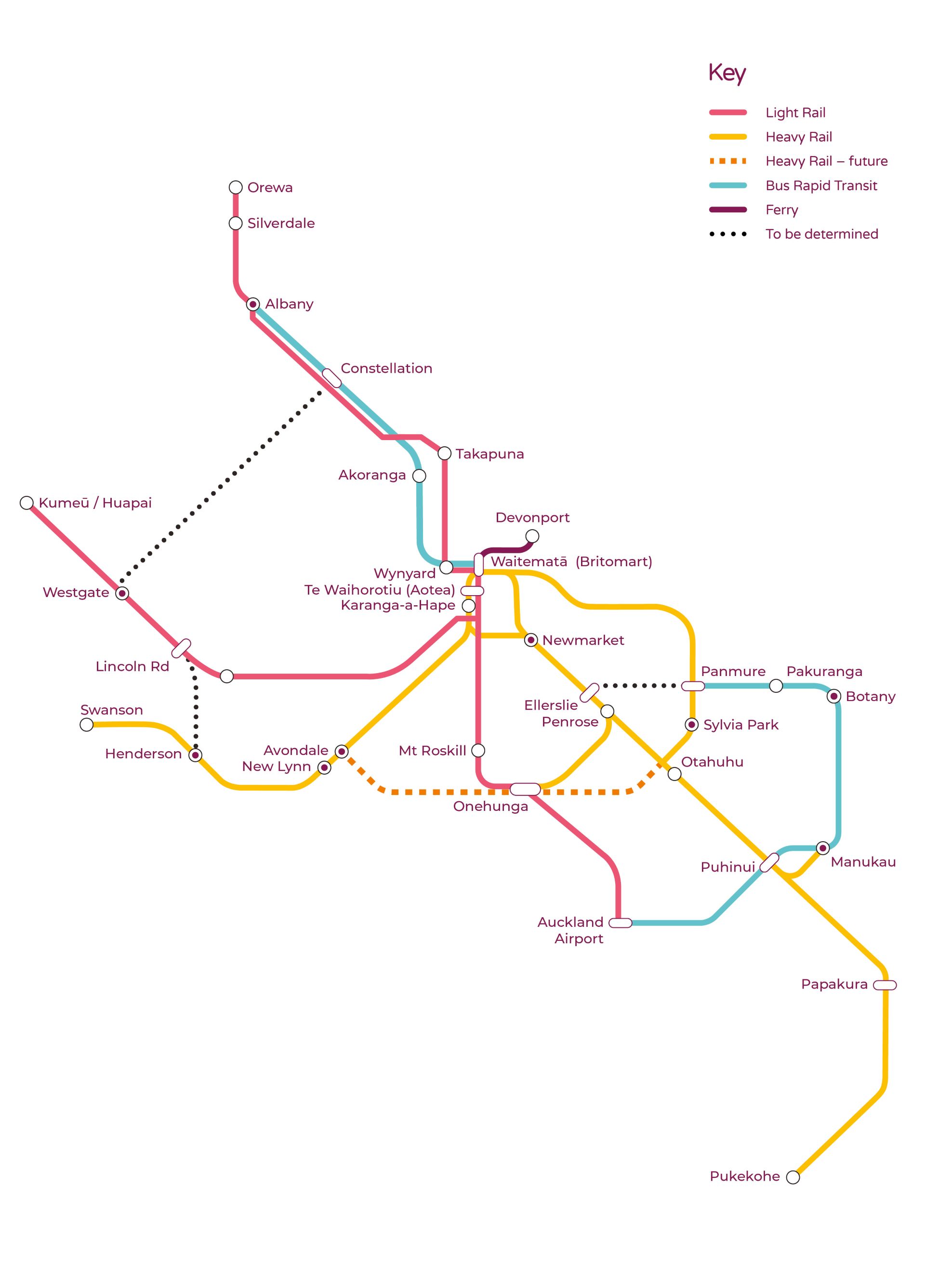 Auckland's future rapid transit network